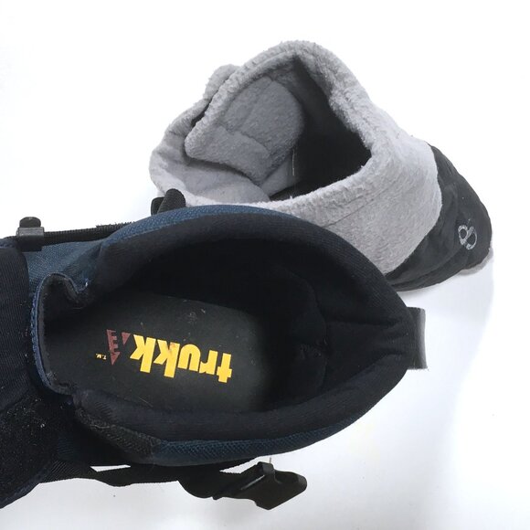 Trukke Snowmobile Winter Snow Boots Mens Size 8 Black Blue Waterproof - Picture 9 of 9